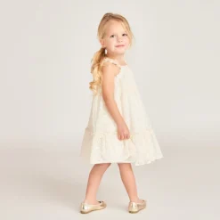 Robe à bretelles en tulle brodée ailes de papillon dans le dos pour bébé fille