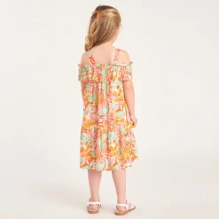 Robe à bretelles imprimée fantaisie pour fille
