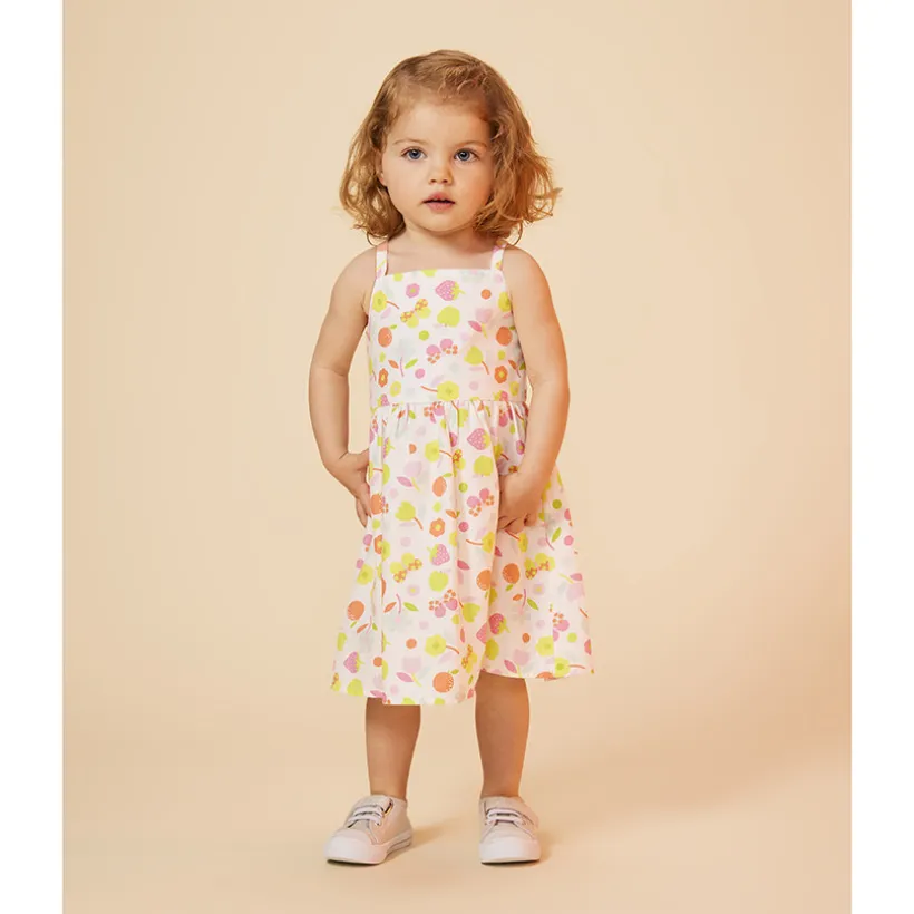 Robe à bretelles imprimé fantaisie pour bébé fille