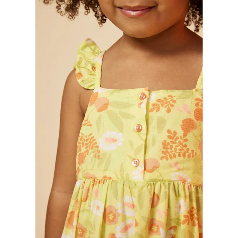 Robe à bretelles imprimé fleurs pour bébé fille