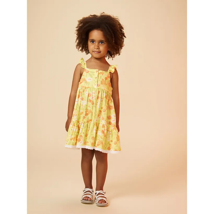 Robe à bretelles imprimé fleurs pour bébé fille