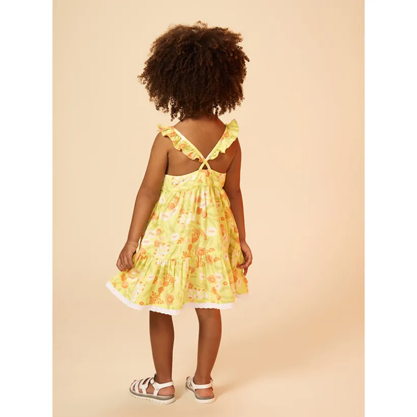 Robe à bretelles imprimé fleurs pour bébé fille