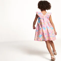 Robe à bretelles volantées imprimé floral pour fille