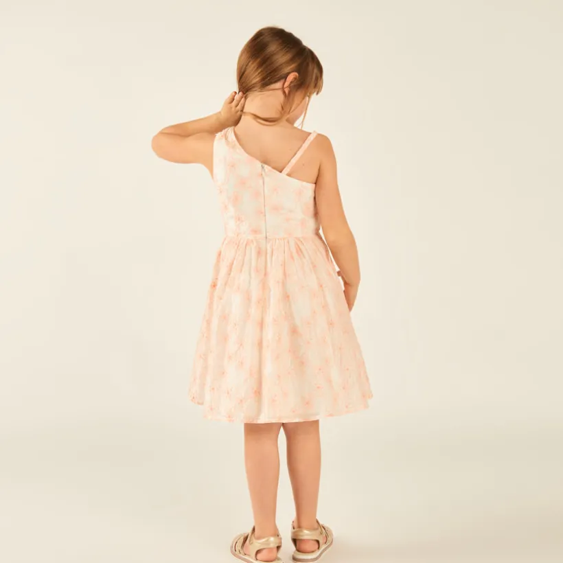 Robe bustier asymétrique avec fleurs brodées pour fille