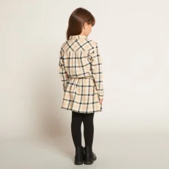 Robe chemise ceinturée à carreaux pour fille