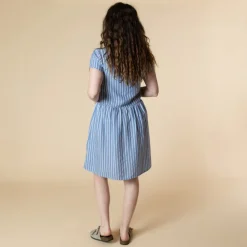 Robe chemise de grossesse et d'allaitement rayée