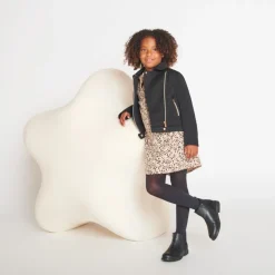 Robe chemise en voile imprimée style léopard pour fille