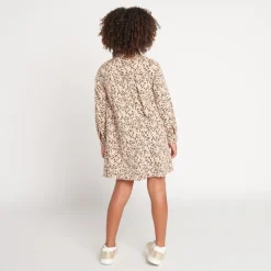 Robe chemise en voile imprimée style léopard pour fille
