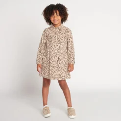 Robe chemise en voile imprimée style léopard pour fille