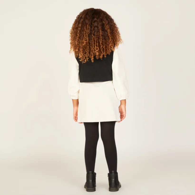 Robe chemise manches longues 2 en 1 pour fille