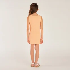 Robe débardeur en maille broderie fleurs pour fille
