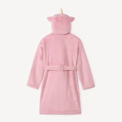 Robe de chambre licorne rose en sherpa pour fille