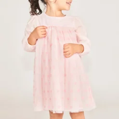 Robe de cérémonie bi-matière imprimé fleurs pour bébé fille