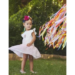 Robe de cérémonie effet 2 en 1 avec tulle imprimé pour bébé fille