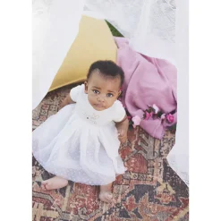 Robe de cérémonie effet 2 en 1 bi-matière pour bébé fille