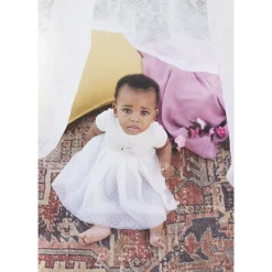 Robe de cérémonie effet 2 en 1 bi-matière pour bébé fille