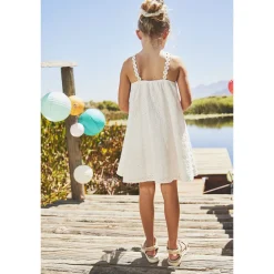 Robe de cérémonie en broderie anglaise pour fille