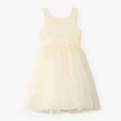 Robe de cérémonie en satin et tulle fleuri pour fille