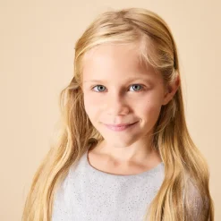 Robe de fête argentée à manches longues bouffantes pour fille
