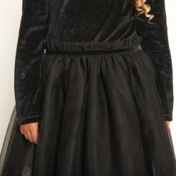 Robe de fête bi-matière effet 2 en 1 fantaisie pour fille