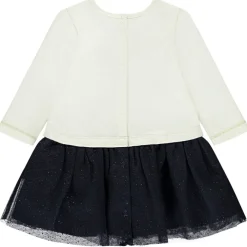 Robe de fête effet 2 en 1 bi-matière pour bébé fille