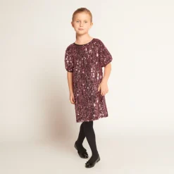 Robe de fête en sequins rose pour fille