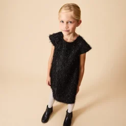 Robe de fête manches courtes à franges pour fille