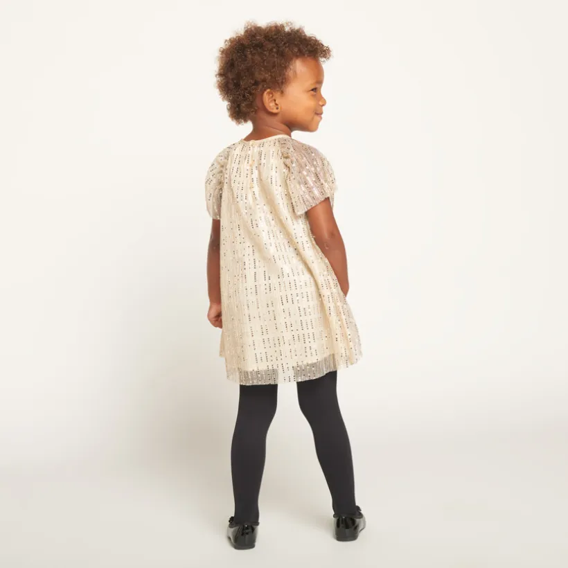 Robe de fête manches courtes scintillante pour bébé fille