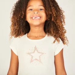 Robe de fête manches courtes scintillante effet 2 en 1 pour fille