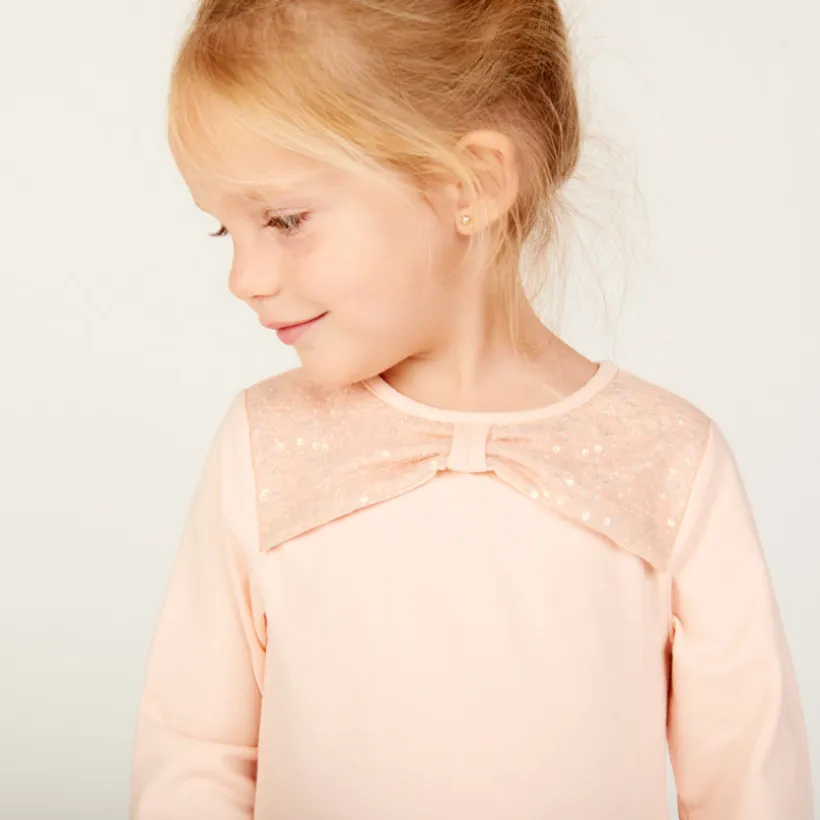 Robe de fête manches longues effet 2 en 1 pour bébé fille