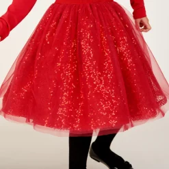 Robe de fête manches longues effet 2 en 1 à sequins pour fille