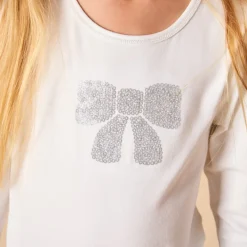 Robe de fête manches longues effet 2 en 1 bi-matière pour fille