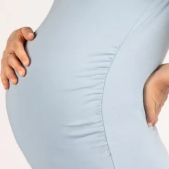 Robe de grossesse moulante unie effet croisé