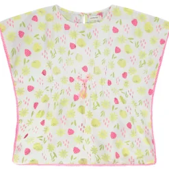 Robe de plage à pompons imprimé fruits/fleurs pour fille