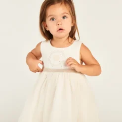 Robe effet 2-en-1 avec dos ajouré en forme de cœur pour bébé fille