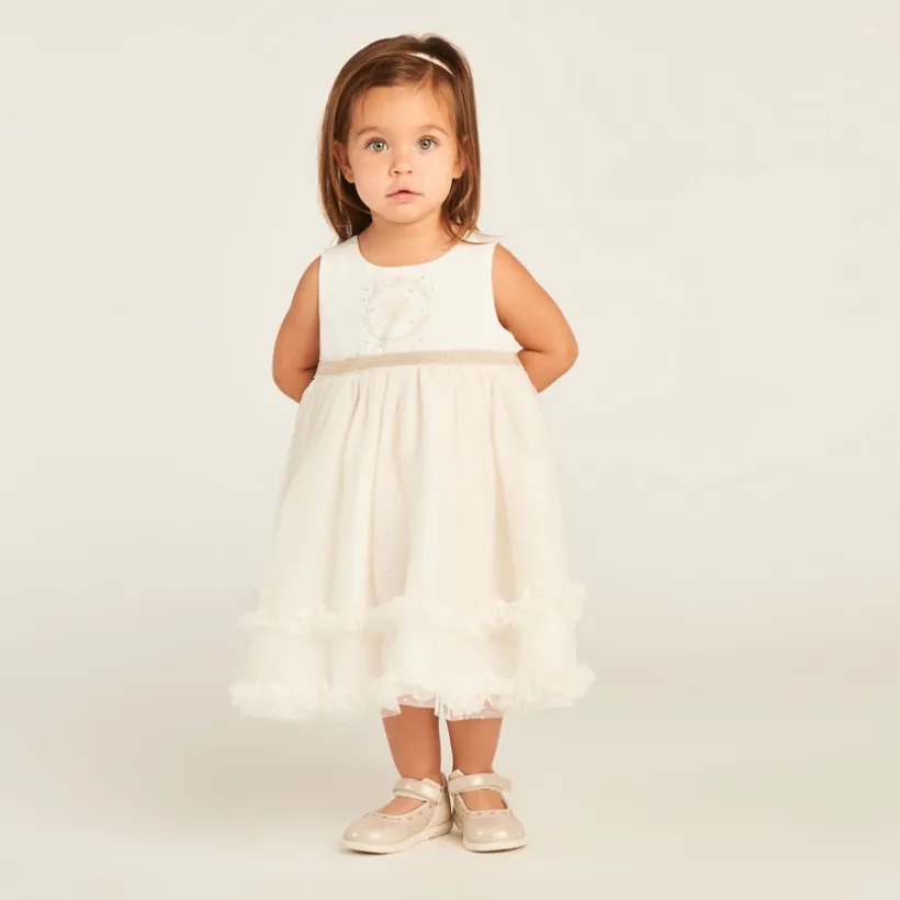 Robe effet 2-en-1 avec dos ajouré en forme de cœur pour bébé fille