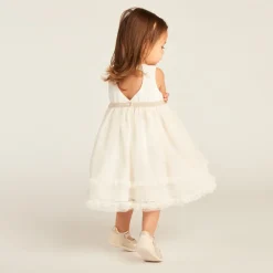 Robe effet 2-en-1 avec dos ajouré en forme de cœur pour bébé fille