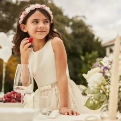 Robe effet 2-en-1 avec dos nu en forme de cœur pour fille