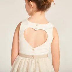 Robe effet 2-en-1 avec dos nu en forme de cœur pour fille