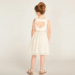 Robe effet 2-en-1 avec dos nu en forme de cœur pour fille