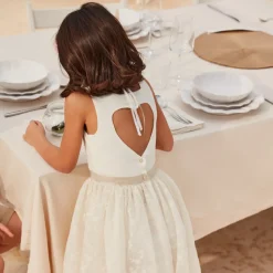 Robe effet 2-en-1 avec dos nu en forme de cœur pour fille