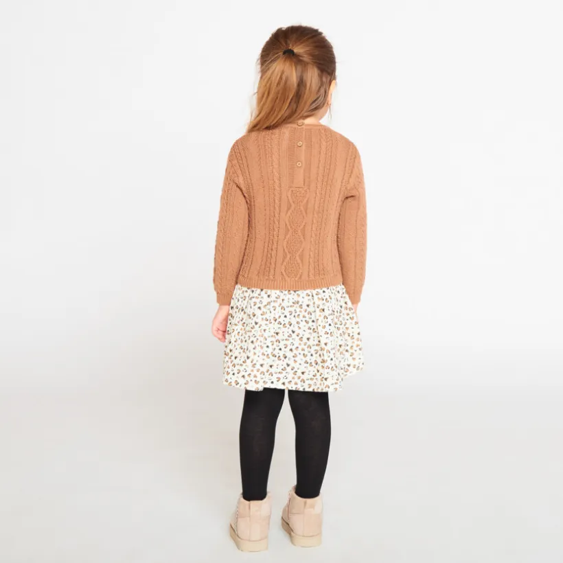 Robe effet 2 en 1 bu-matière fantaisie pour bébé fille