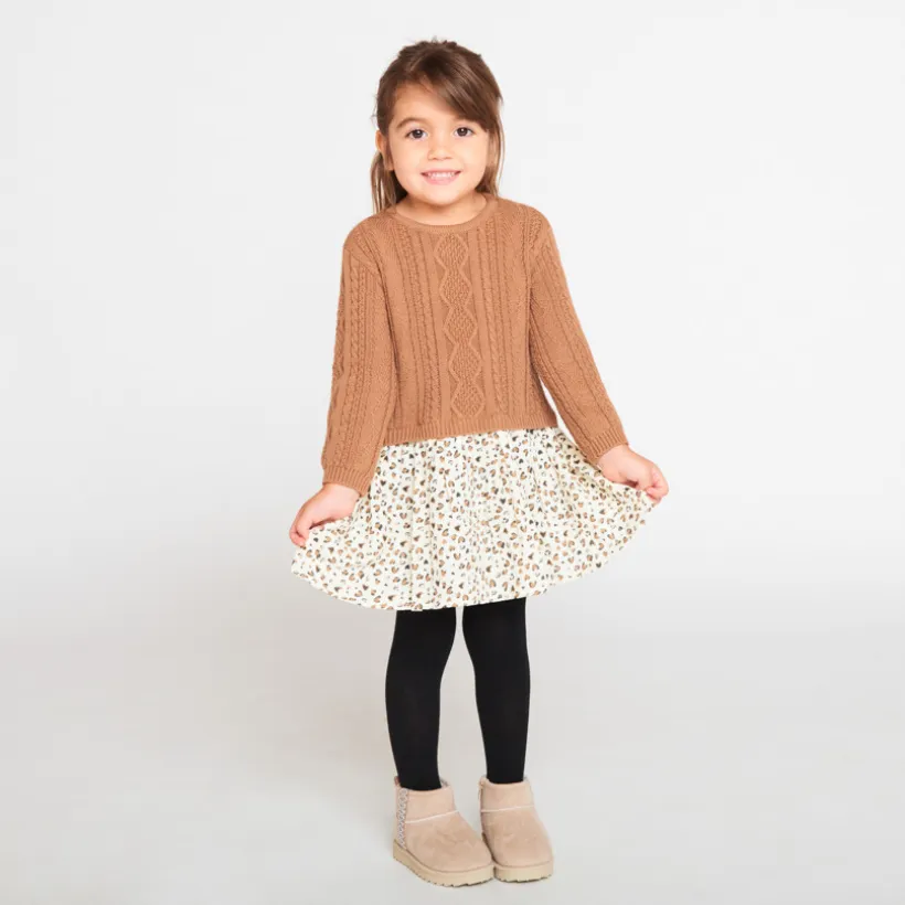 Robe effet 2 en 1 bu-matière fantaisie pour bébé fille