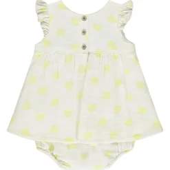 Robe effet 2 en 1 fantaisie imprimé cœurs pour bébé fille