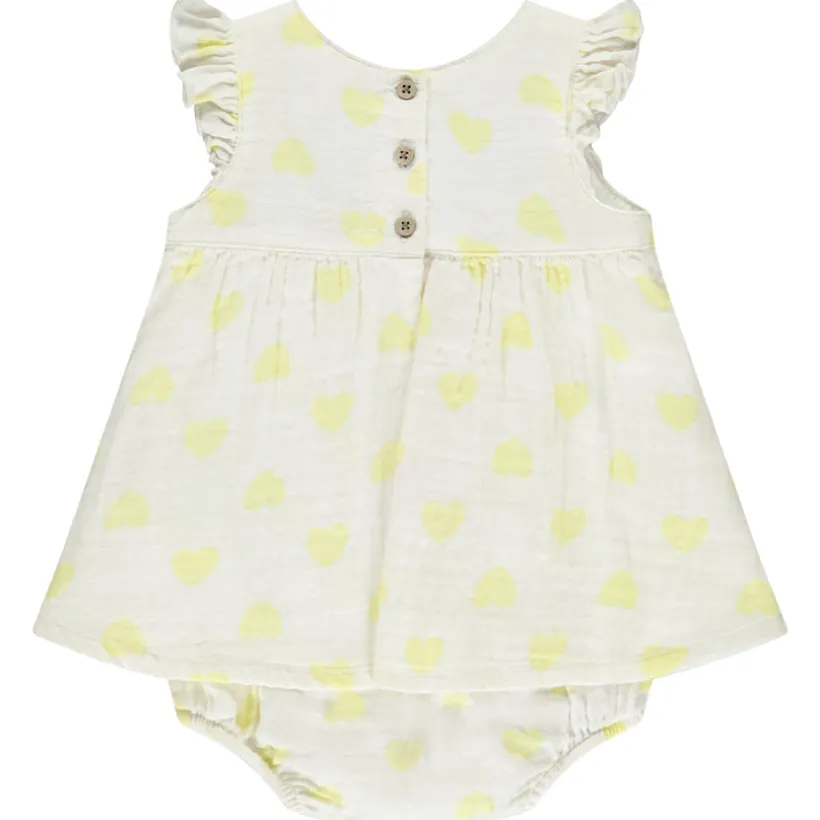 Robe effet 2 en 1 fantaisie imprimé cœurs pour bébé fille