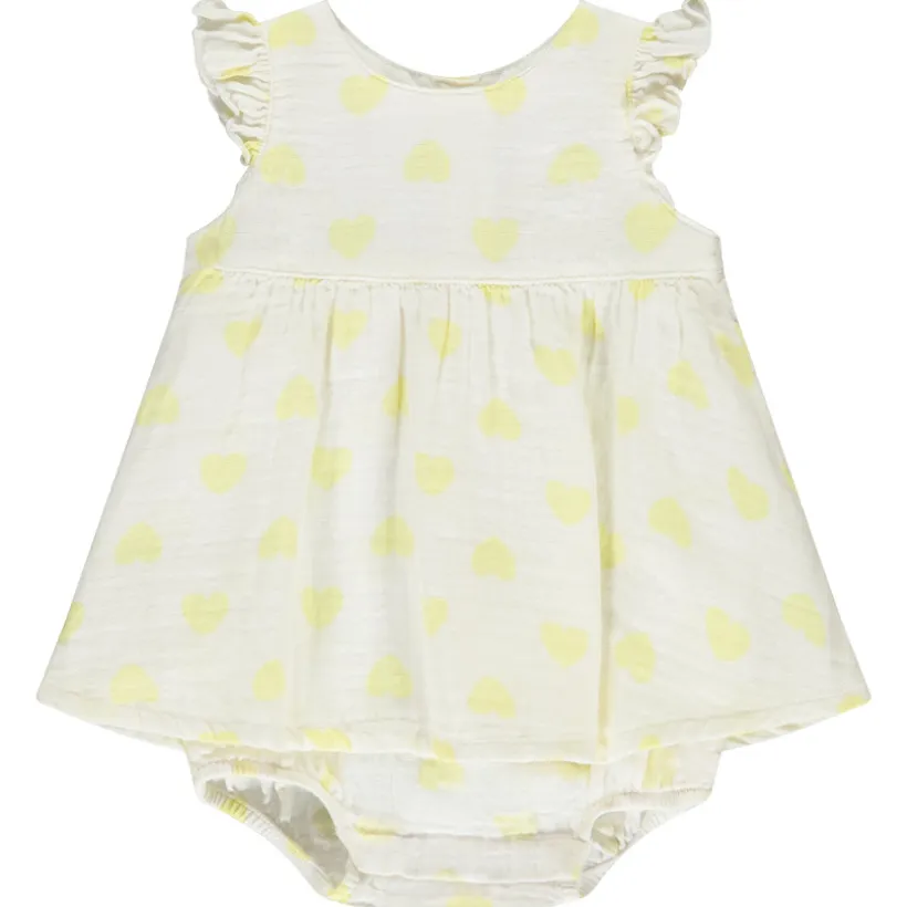Robe effet 2 en 1 fantaisie imprimé cœurs pour bébé fille