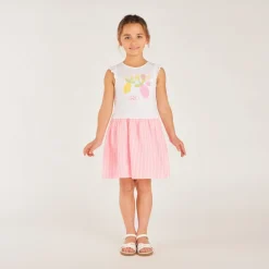 Robe effet 2-en-1 imprimé citron pour fille