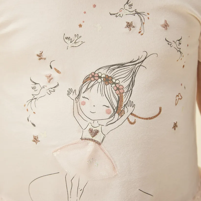Robe effet 2 en 1 à tulle imprimé papillons pour bébé fille