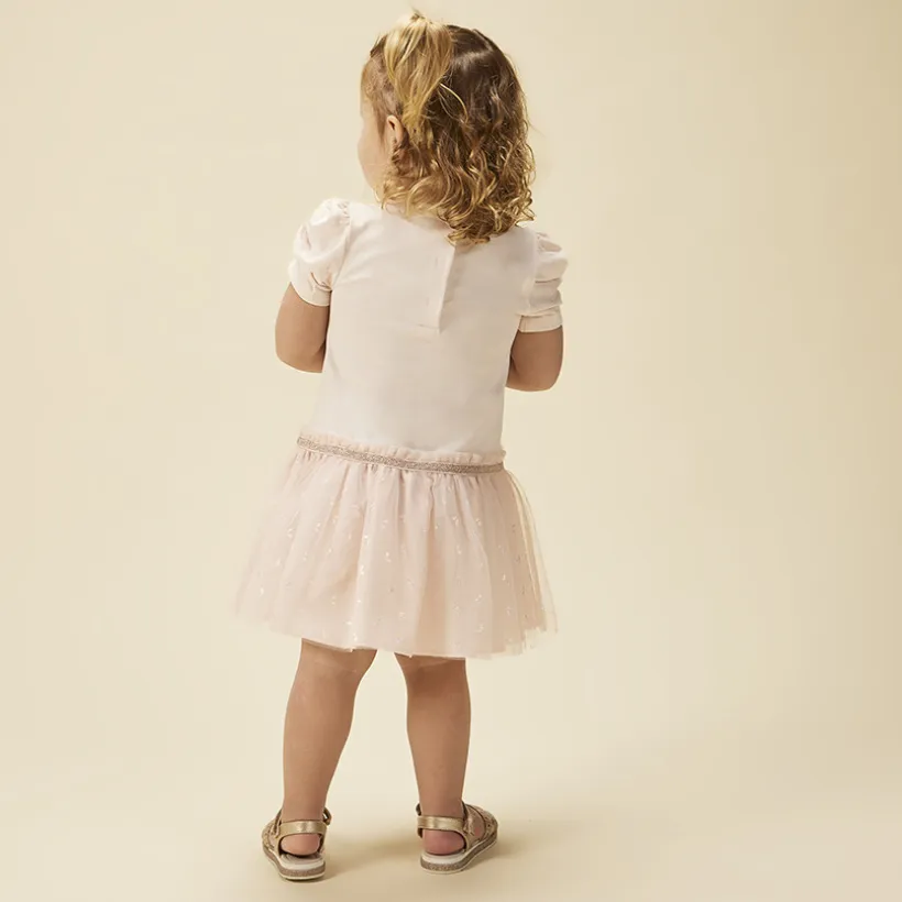 Robe effet 2 en 1 à tulle imprimé papillons pour bébé fille