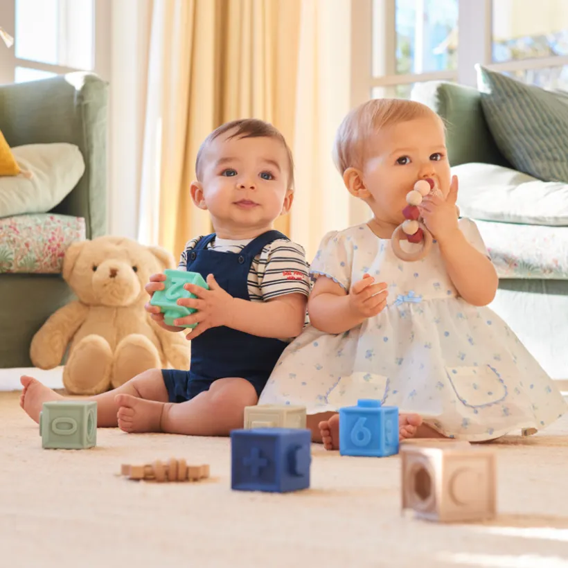 Robe effet à manches courtes 2-en-1 imprimée myrtilles pour bébé fille